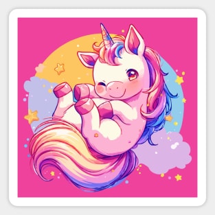 Happy unicorn with vivid colors Magnet